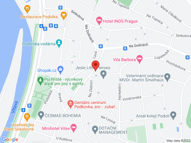 Google map: Na Zlatnici 8, Praha